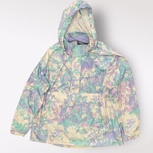 Lauren James 1/4 Zip Hooded Wind/Rain Anorak Jacket Women Size XXL purple camo